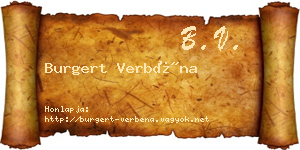 Burgert Verbéna névjegykártya